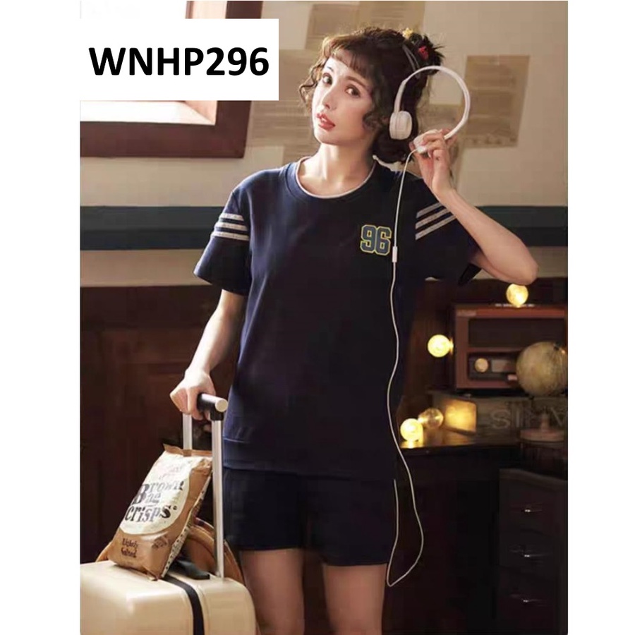 Baju Tidur Wanita Lengan Pendek Celana Pendek 96 Navy