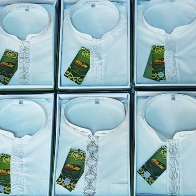 Baju Koko Atlas Lengan Panjang Grosir - Baju Muslim Atlas -Bamus Atlas