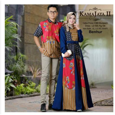Sangat Murah Baju Batik Couple Keluarga Pasangan Muslim Gamis Pesta Couple 1