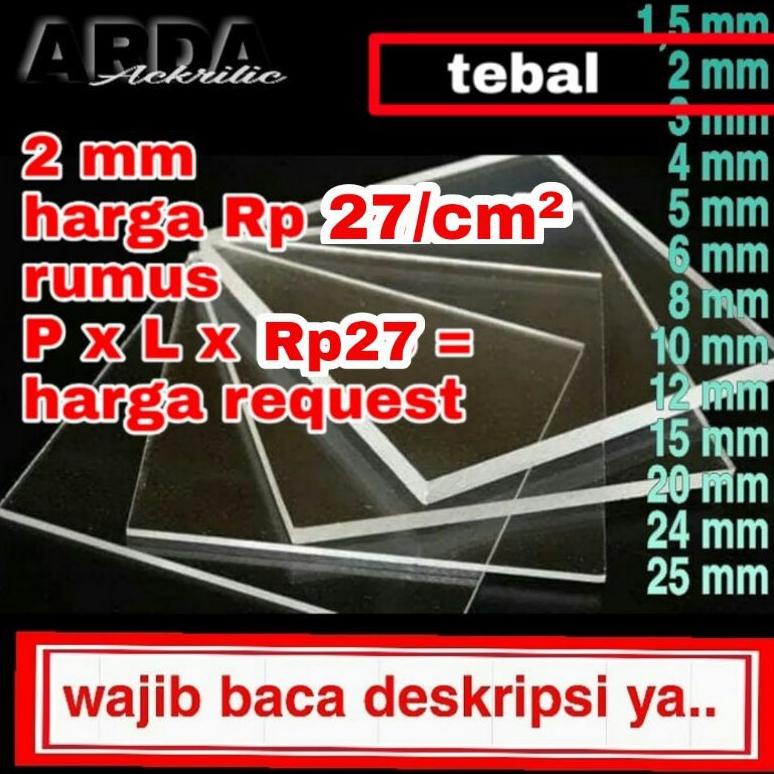 Acrylic Bening 2 mm Rp 27/Akrilik Lembaran/AKRILIK  MURAH/Acrylic custom MC/Kaca Plastik Ac