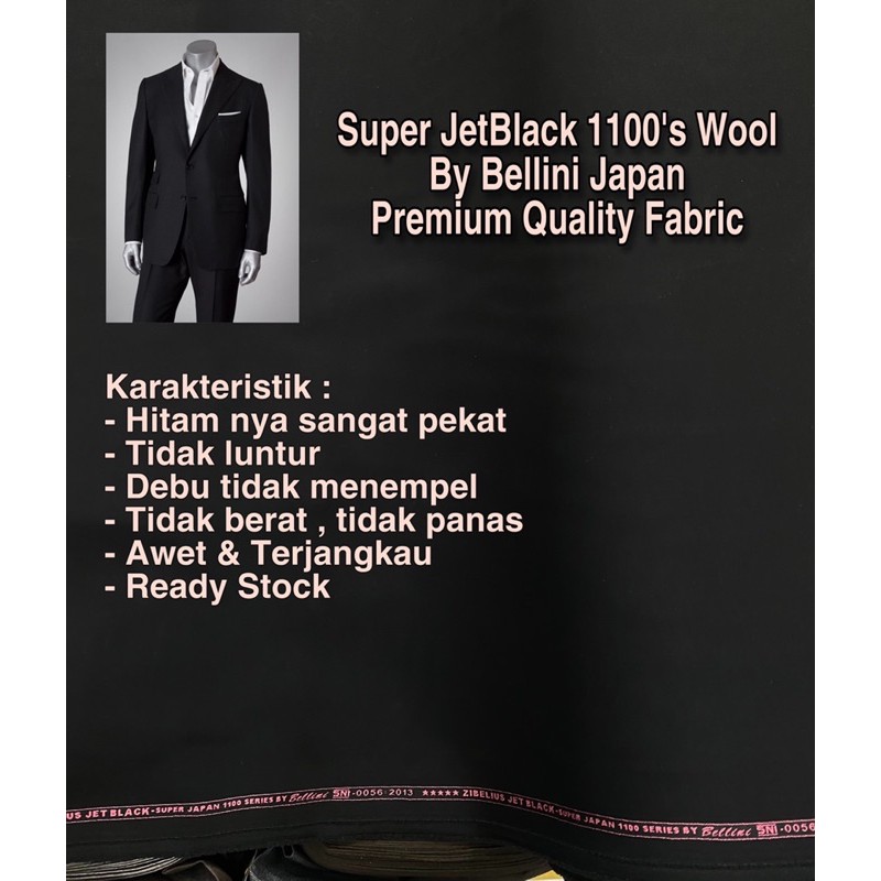 {RECOMMENDED} ZIBELIUS JAPAN JETBLACK BY BELLINI WOOL 1100’s FOR SUIT JAS FORMAL CELANA SLIMFIT