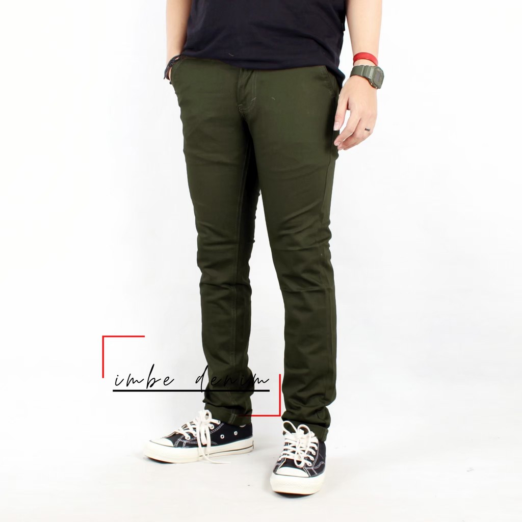 Celana Chino Panjang Pria  Strech Casual Pants Slim Fit Celana Chino Pockets