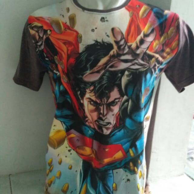 Kaos superman bahan sepandek