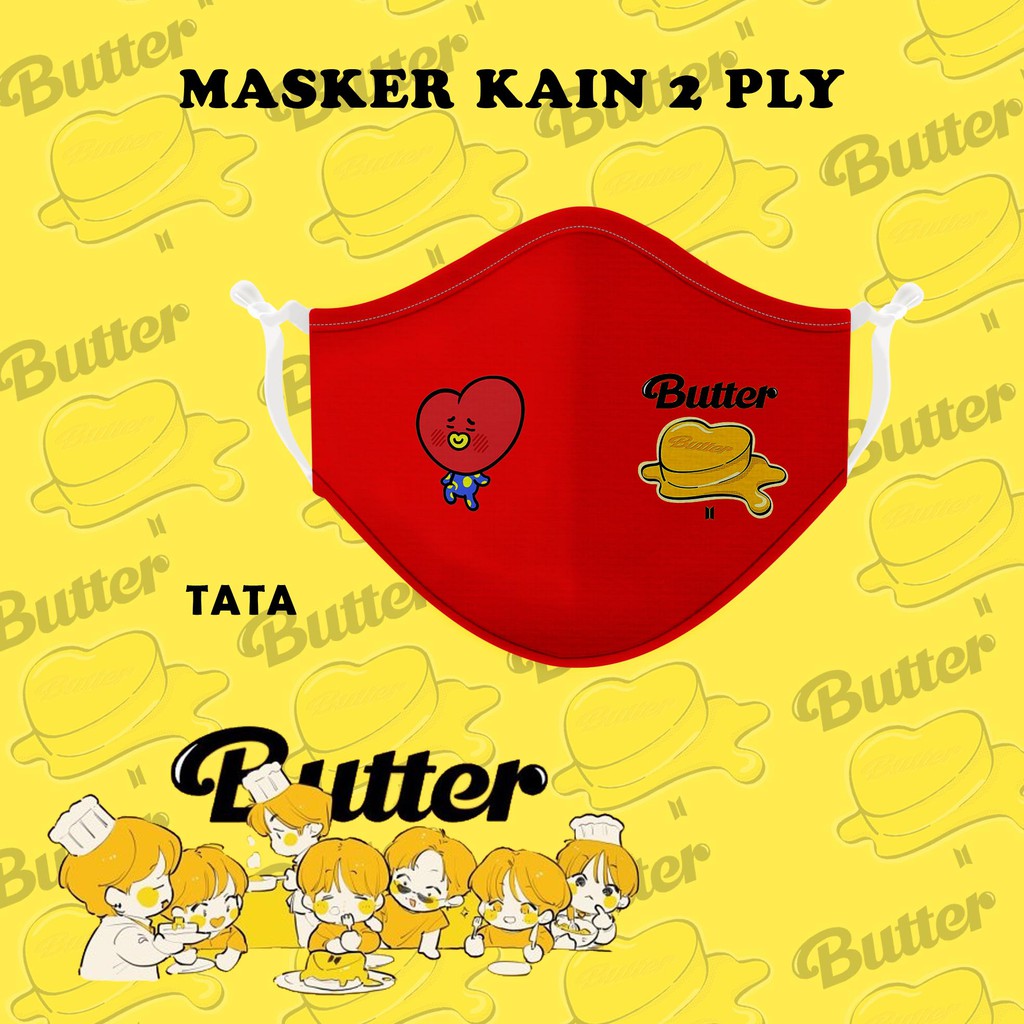 [MASKER] Kain 2 ply bts butter army premium quality digital printing