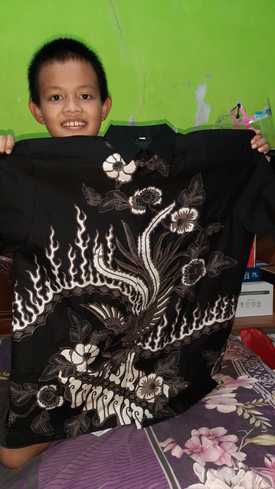 Kemeja Batik Pria Lapis Furing Buwana Hitam Katun Primisima Batik Solo Batik Coklat Brown