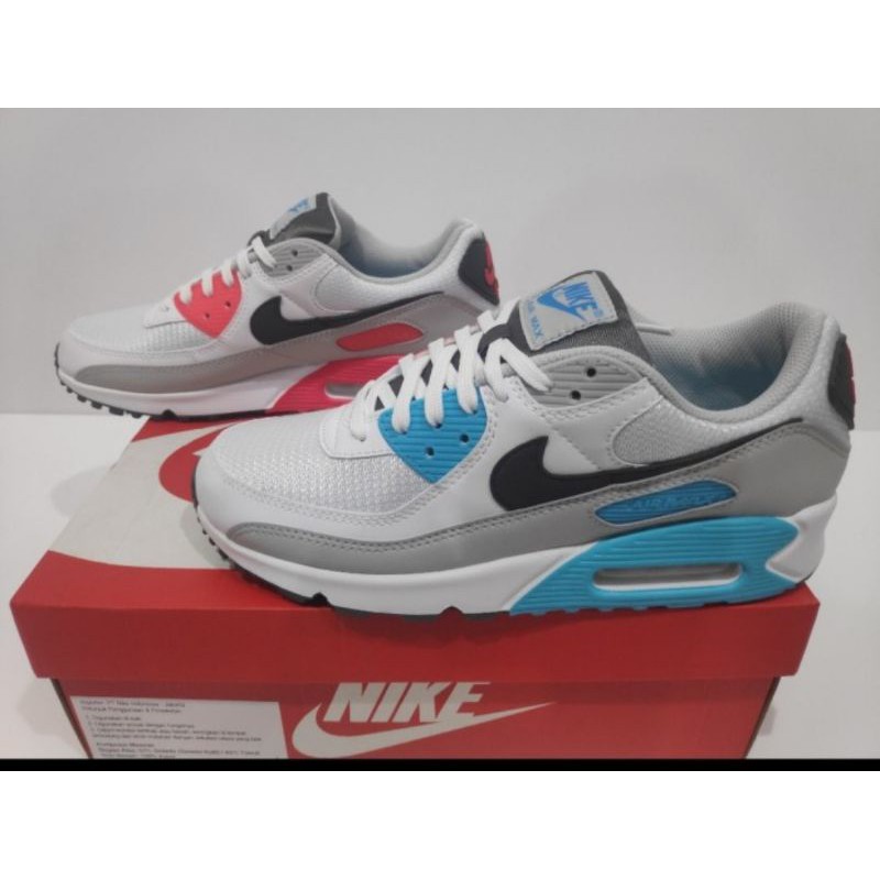 Nike Air Max 90 White Iron Grey Chlorine Blue