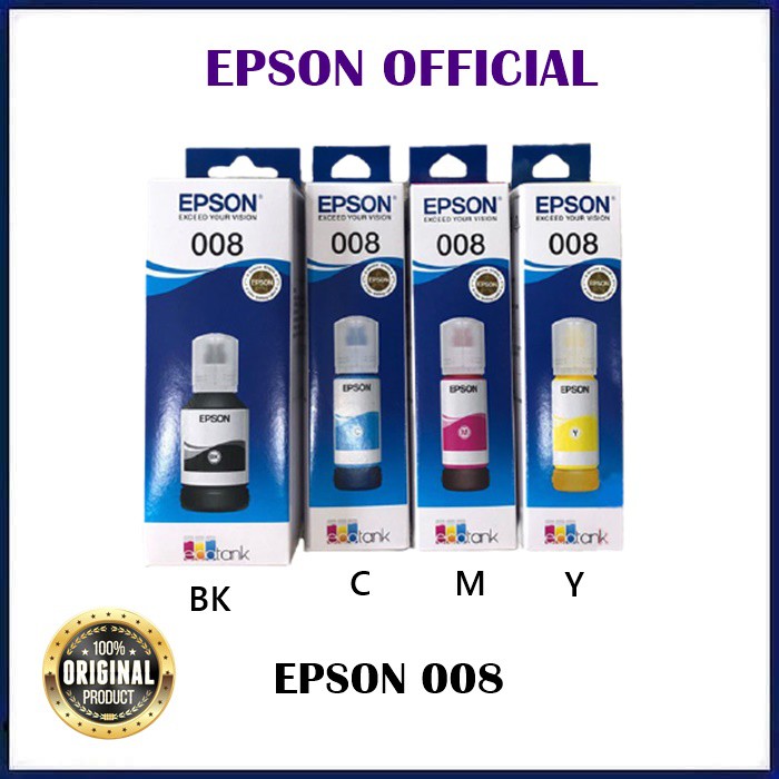Tinta Epson 008 Black / Cyan / Magenta / Yellow Original  Compatible Printer: - Epson L6550 - Epson 