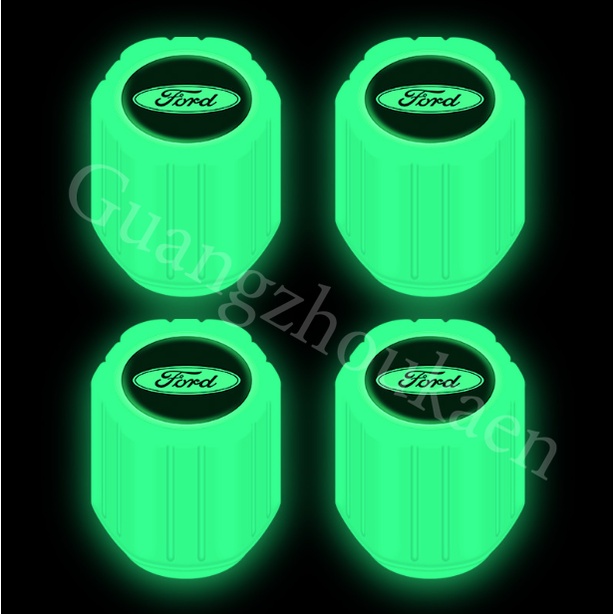 Kaen 4 Pcs Penutup Katup Ban Terbaru Universal Bercahaya Jenis untuk Sepeda Motor Kendaraan Listrik Ban Mobil Cocok untuk Ford fiesta ranger laser focus