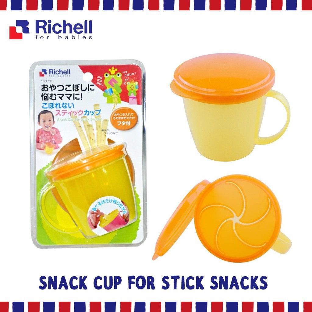 castle - Richell Snack Cup For Small Snack - Chips - Stick - Tempat Penyimpan Makanan Ringan - Snack Cup