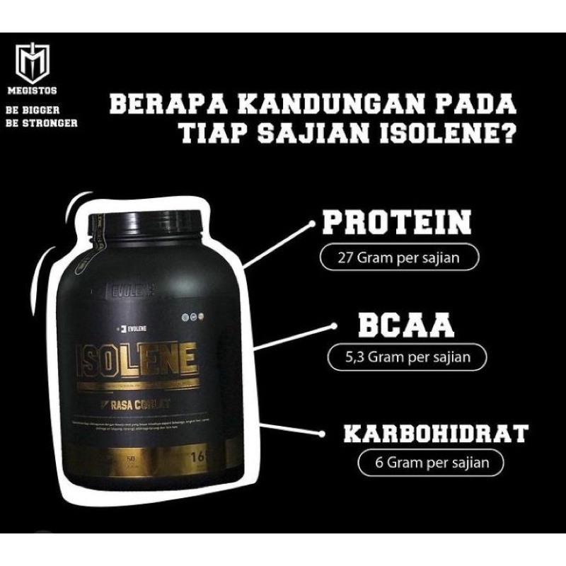 ISOLENE 50 Serving 1650gr gram Isoline Evolene Whey Protein Isolate