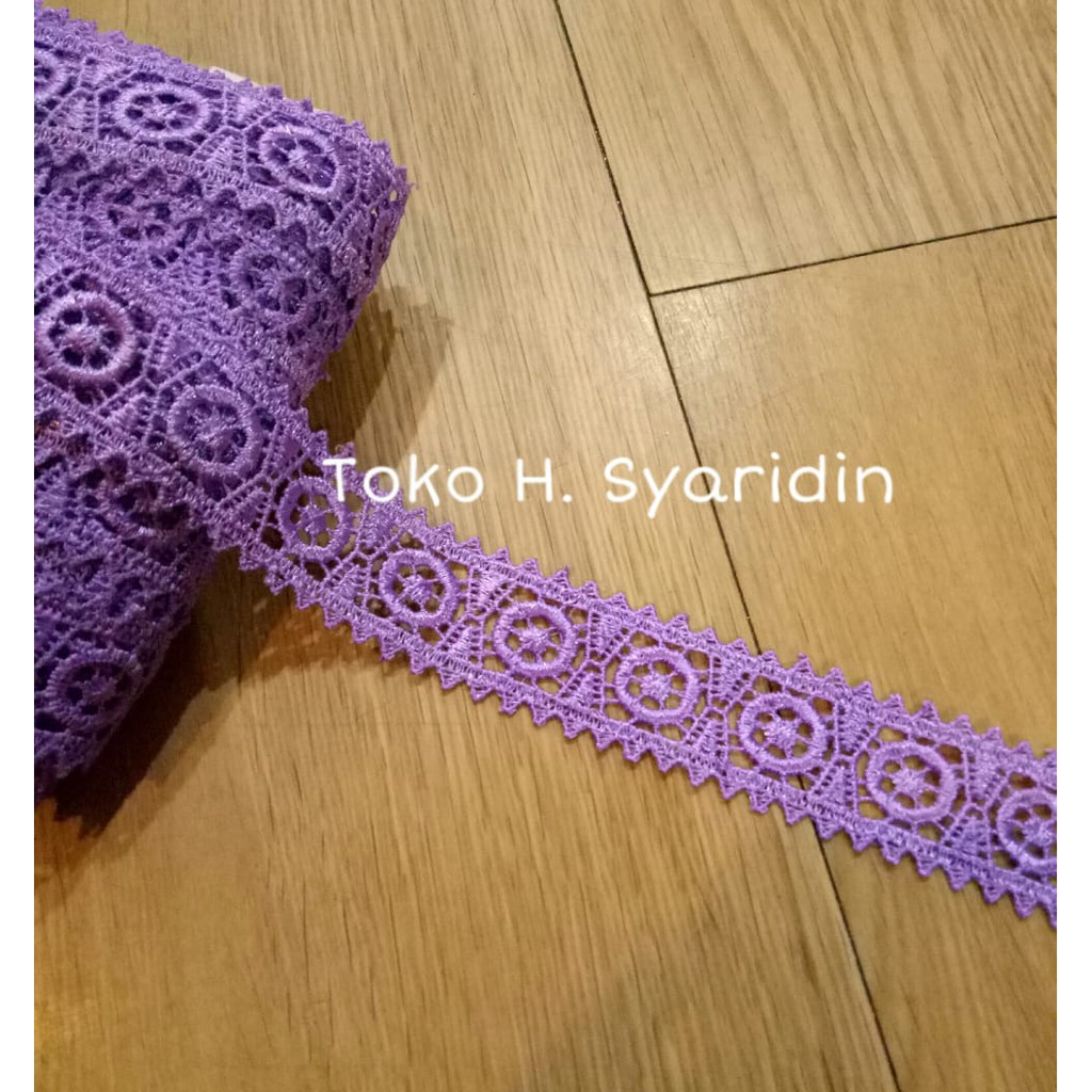 Renda Bordir Ungu Meteran / mt - 62