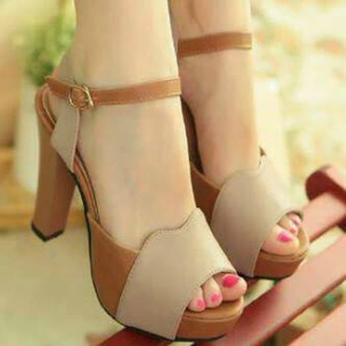 6951Dq Sendal Sandal High Heels Pesta T Strap Permata Cewek  3942FC Sandal Wanita Adena Sdh174 Mocca