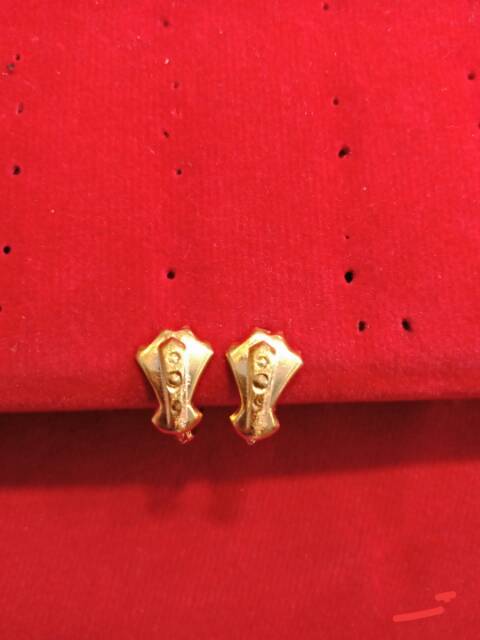 Anting jepit anak dan dewasa emas asli kadar 700 70% 22 1 satu g gr gram gold ubs permata batu