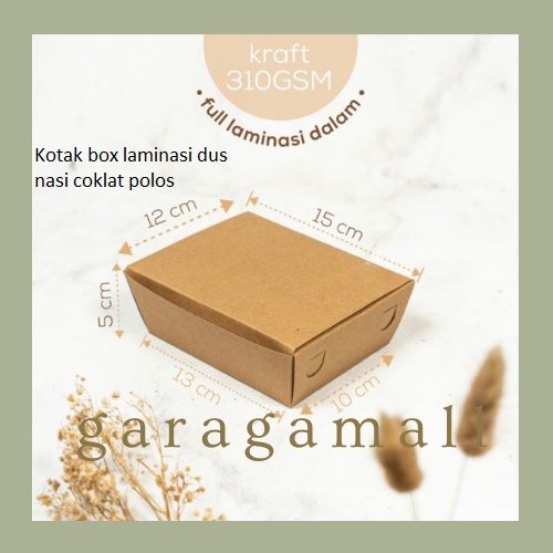 

Kotak nasi kraft kotak box dus snack laminasi dus snack box kardus packing makanan dus kue (isi 10 pcs)