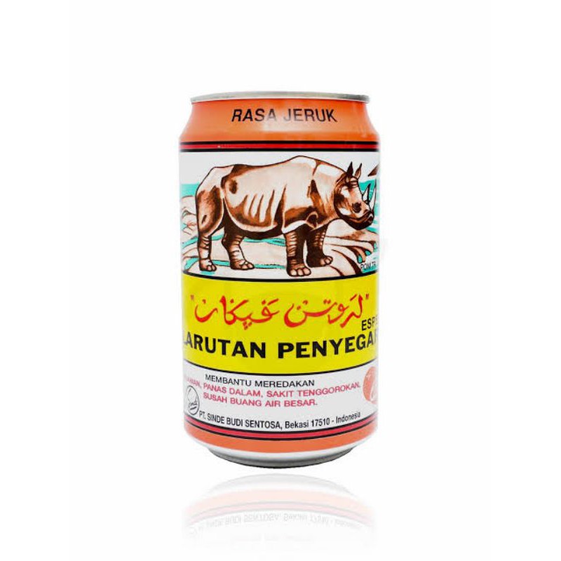 

Larutan penyegar cap badak kaleng (rasa jeruk)320ml