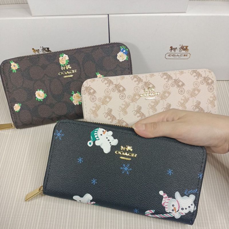 Dompet wanita sleting / zipper signature new print motif