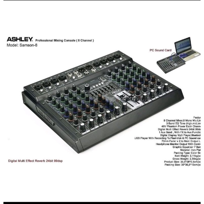 Mixer Ashley Samson 8  channel original bluetooth soundcard