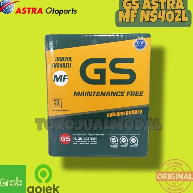 Aki Mobil Honda Jazz Ns40Zl / 36B20L Gs Astra Aki Kering Ahyiseller