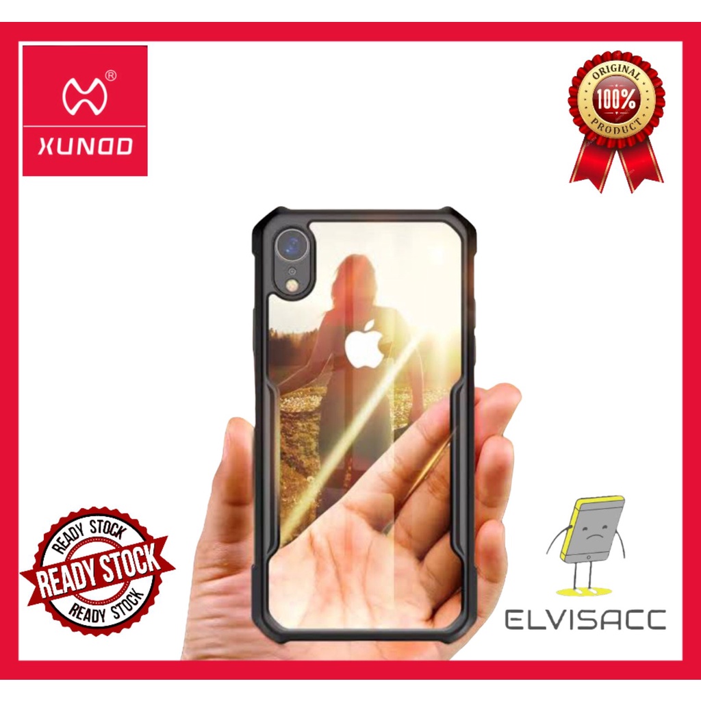 CASE IPHONE XR / IPHONE XS / IPHONE X / IPHONE XS MAX  XUNDD BEATLE ORIGINAL SOFT HARD CASE HYBRID ARMOR - CLEAR LIST BLACK