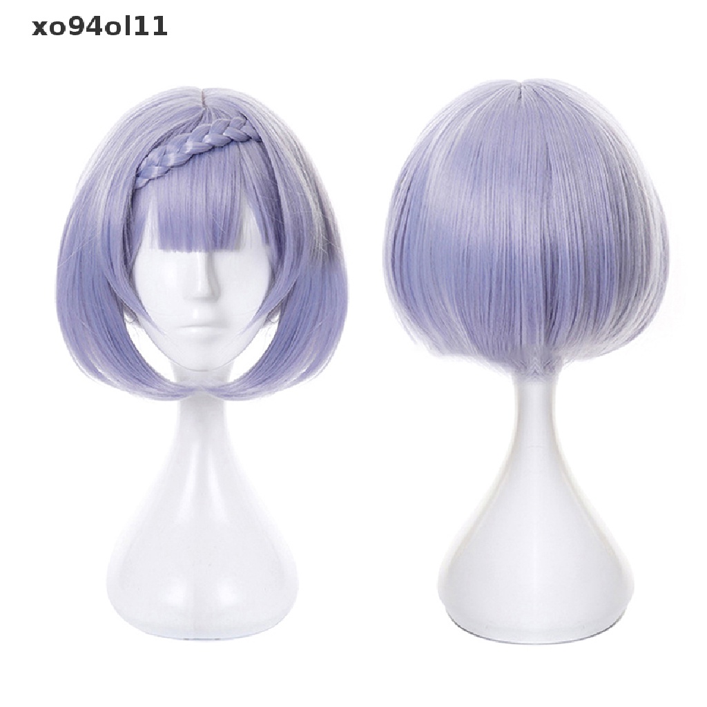 Wig Rambut Pendek Warna Ungu Muda Untuk Cosplay