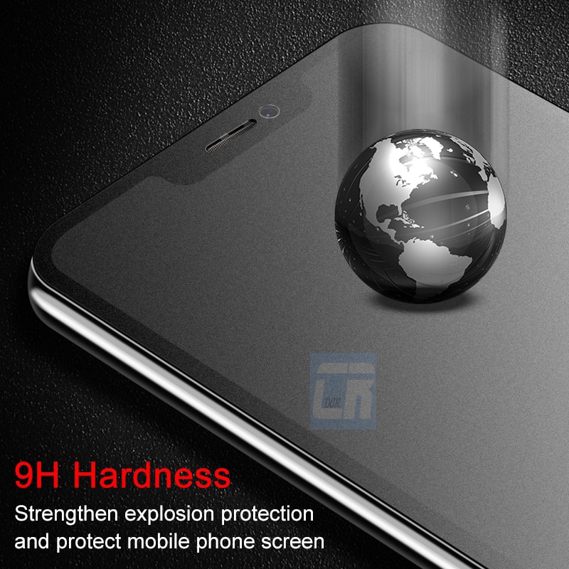 Compatible with iPhone X 8 7 6S Plus 5  5s 5c SE  No Fingerprint Full Cover Matte Tempered Glass