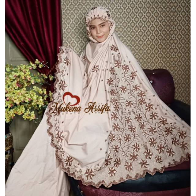 Mukena bordir bukittinggi warna coksu