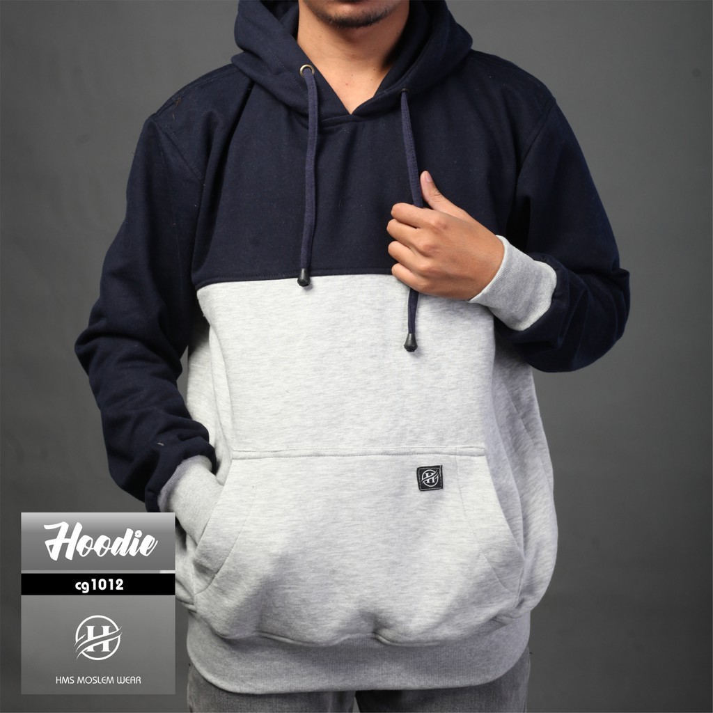 sweater hoodie cewek cowok motif distro HMS sweatshirt hoodie warna black white kode art CG1012