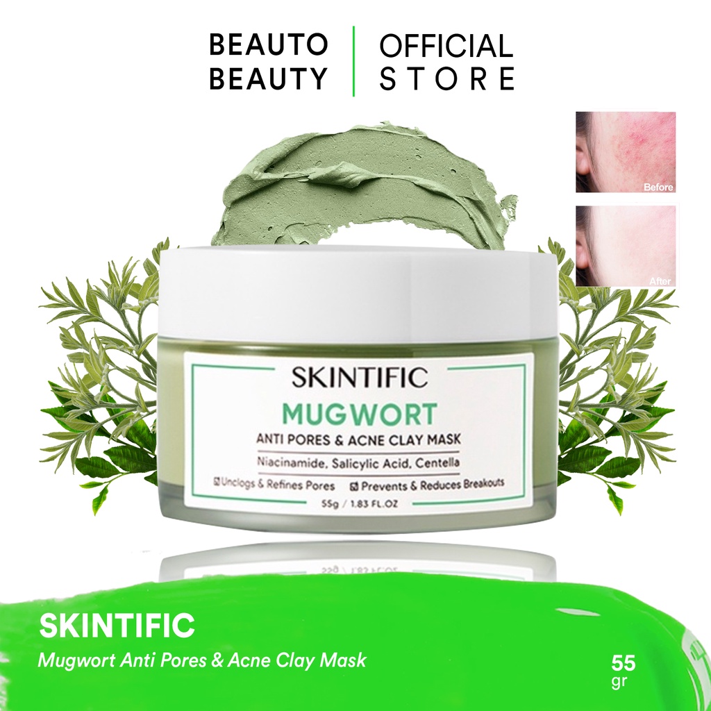 SKINTIFIC Mugwort Anti Pores & Acne Clay Mask / Canada Facial Wash Cleanser Essence Mist Toner Serum