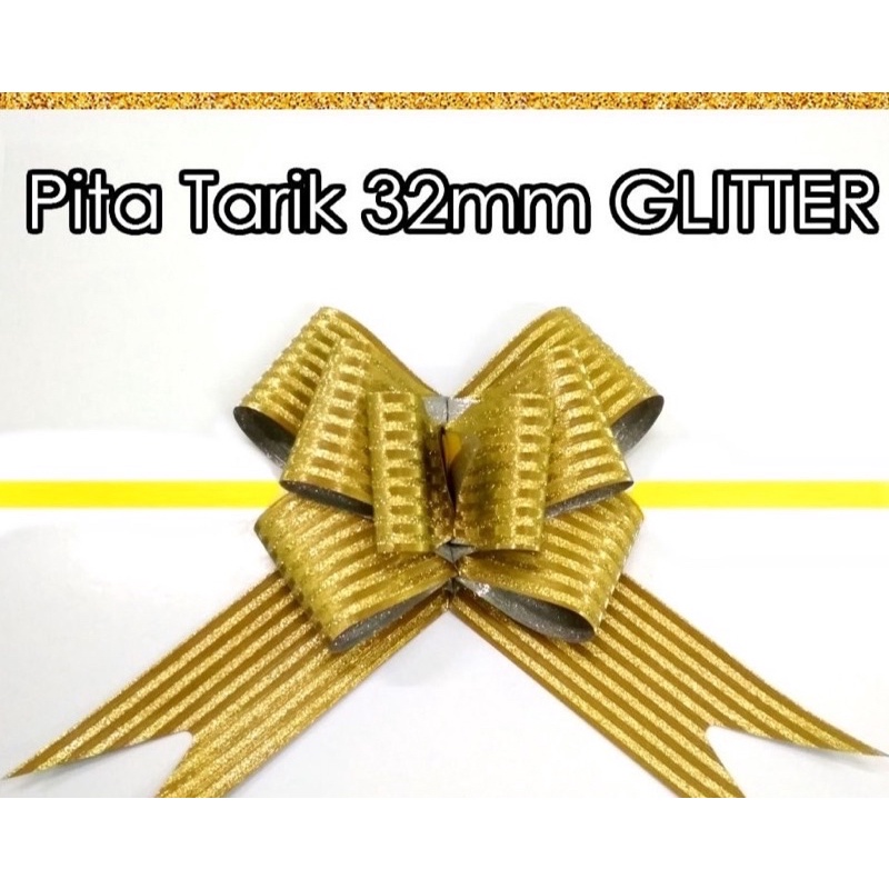 pita tarik besar jumbo 32mm glitter silver gold per pak isi 10 pcs