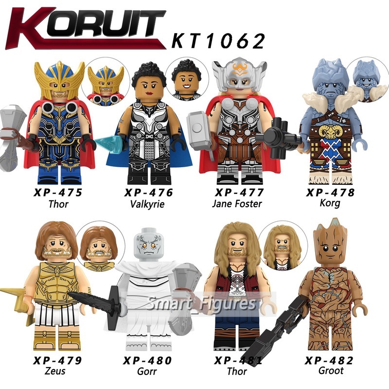 Mainan Action Figure Mini Karakter Thor Marvel Gorr Groot Zeus Korg Valkyrie Jane Foster Untuk Hadiah KT1062