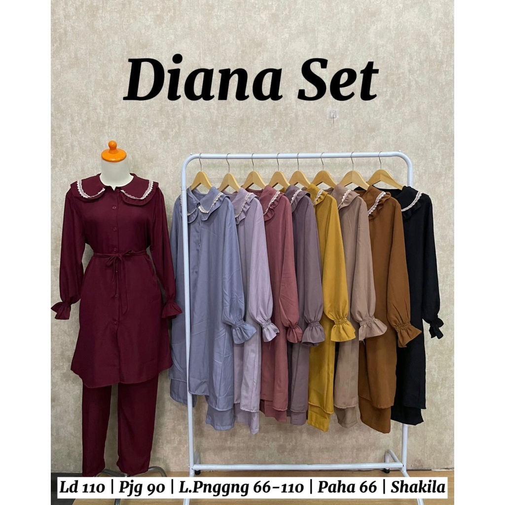 FLASH SALE DIANA SET KERAH RENDA SETELAN LONG TUNIK BUSUI BUMIL GROSIR ECER