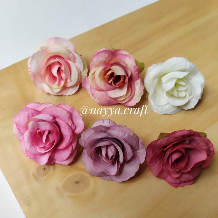 Kepala bunga mawar peony kelopak bunga artificial kecil hiasan dekorasi mahar craft-5