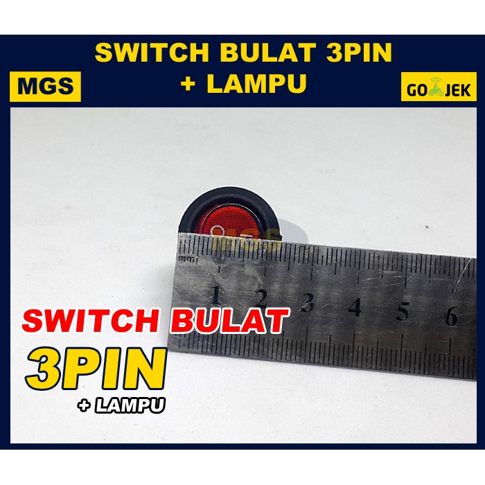 10Pcs Switch Bulat 3 Pin Lampu KCD 1-5