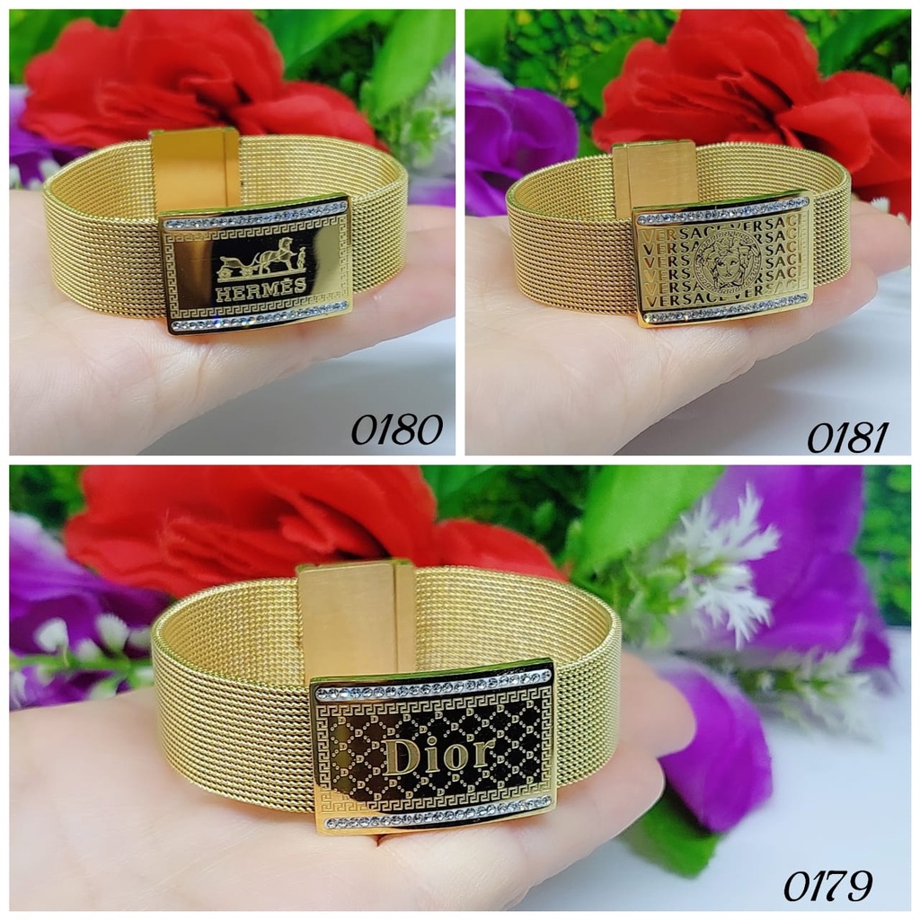 Gelang titanium permata fashion jewelry 0179-0181