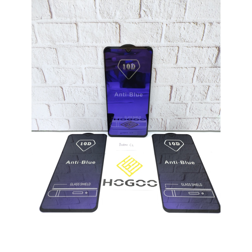 Tempered Glass 10D Anti Blue Anti Radiasi REALME C1/C2/C11/C17/5/6/6PRO/7/7PRO/C20