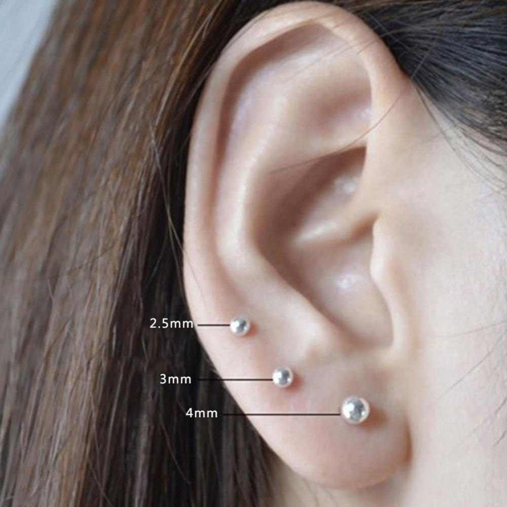Timekey Anting Tusuk Mutiara Mini Anti Alergi Ukuran 2.5mm / 3mm / 4mm / 5mm / 6mm Untuk Wanita A9K5