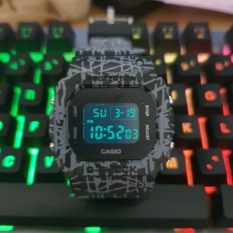 DW 5600 MOTIF TRIBAL - JAM TANGAN PRIA GSHOCK CASIO DW5600 TRIBAL ANTI AIR