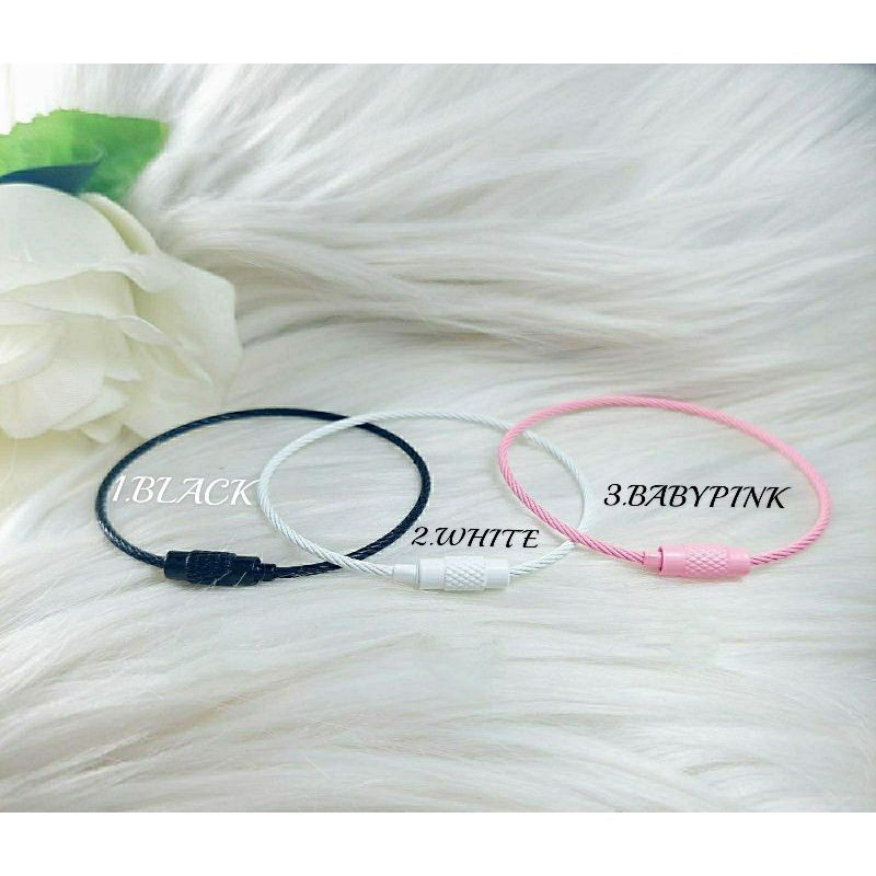 Fourfashion Gelang Anak Tali kawat Bukaan Putar Bermacam Warna Kekinian JX018