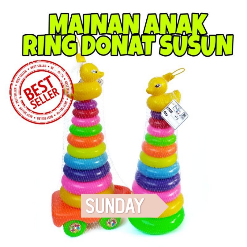 [rumahbayipdg] Ring donat bebek 10 susun ring donat jumbo mainan edukasi anak