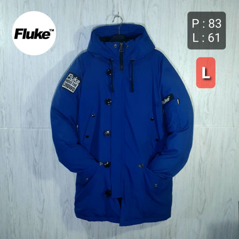 (COD) [PREMIUM] FLUKE Puffer Down Parka Jaket Bulu Angsa Bulang Sintetis Bekas Second Original