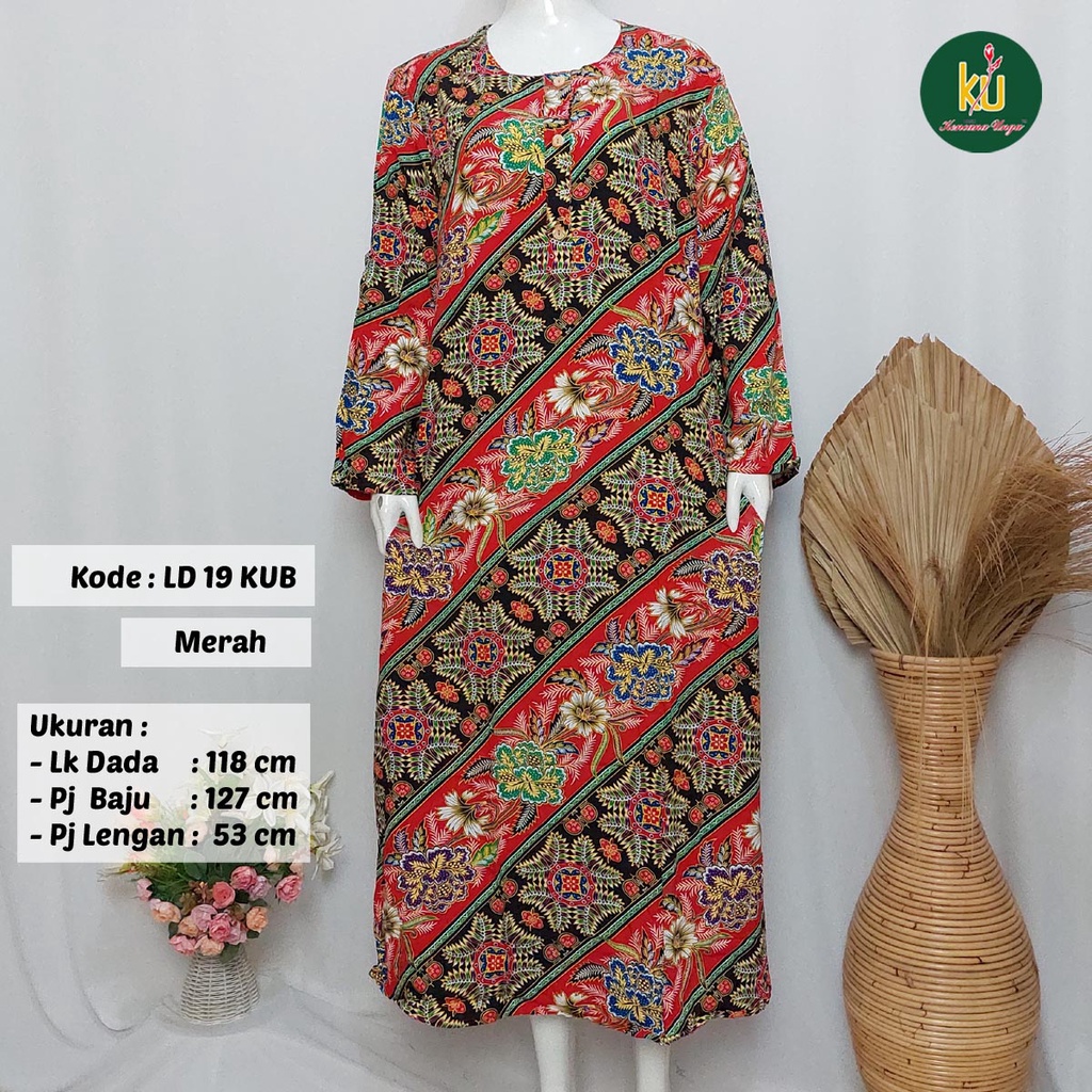 COD LD 20 KUB | DASTER PANJANG KENCANA UNGU ASLI LABEL BIRU | LongDress Wanita Lengan Panjang Busui ini-Merah B