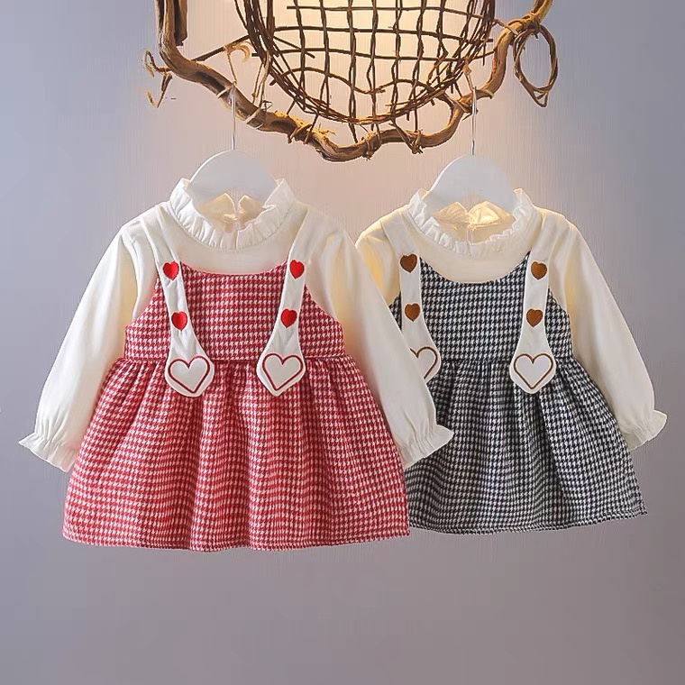 【Happy Baby】0- 4Tahun QZ-52 Dress anak perempuan Setelan style motif bunga love