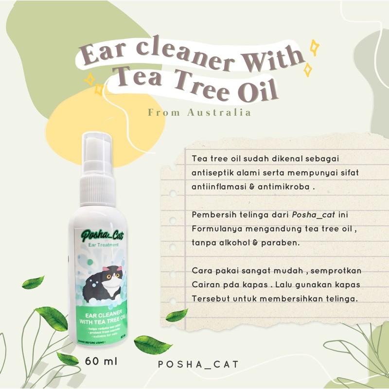 Posha_cat pembersih telinga kucing | atasi earmites ,bau &amp; infeksi | ear cleaner for cat