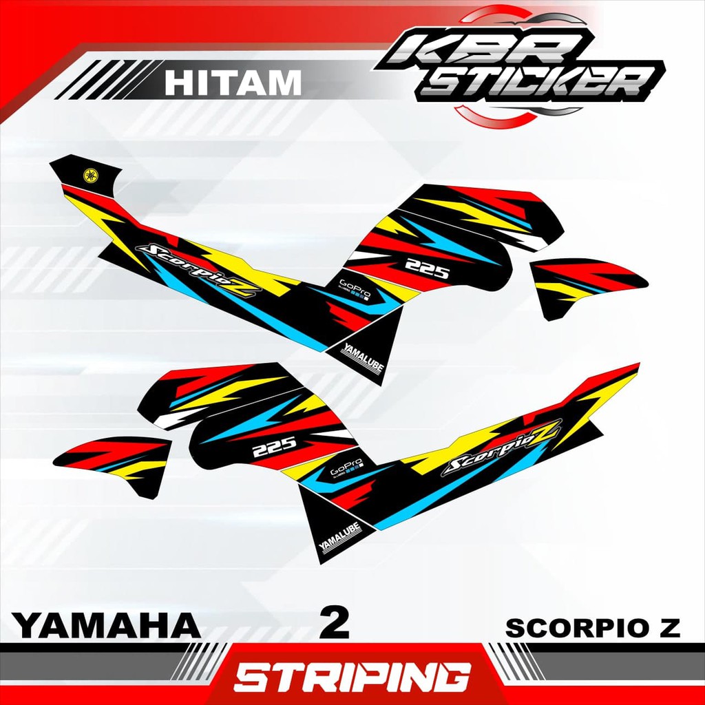 SCORPIO Z stiker motor striping SCORPIO Z motor yamaha motor sticker variasi Racing 02