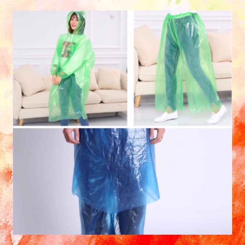 JAS HUJAN PLASTIK LDPE JAKET SETELAN BAJU CELANA JAS HUJAN MOTOR DISPOSABLE RAINCOAT