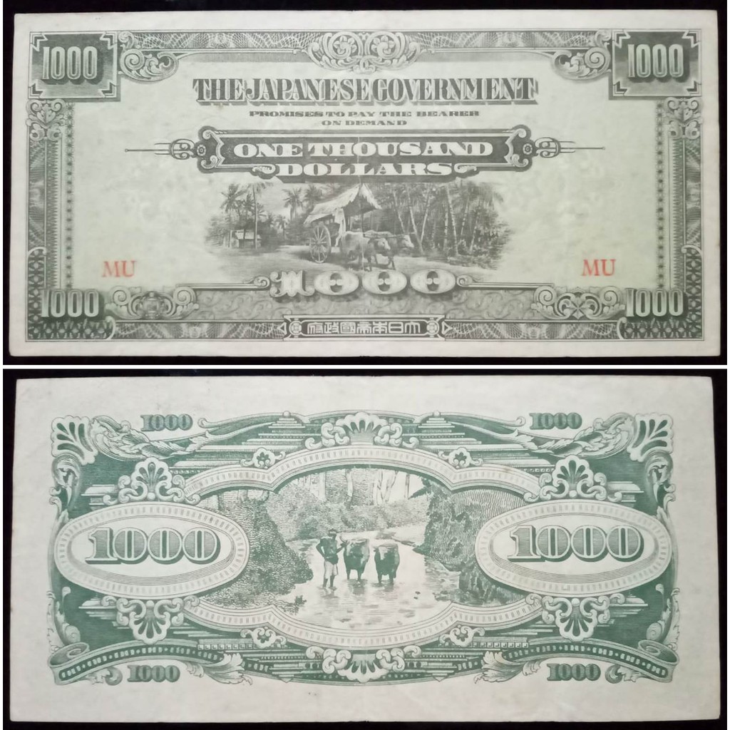 Uang Kuno Malaya/ Japanese Occupation WWII 1000 Dollar VF