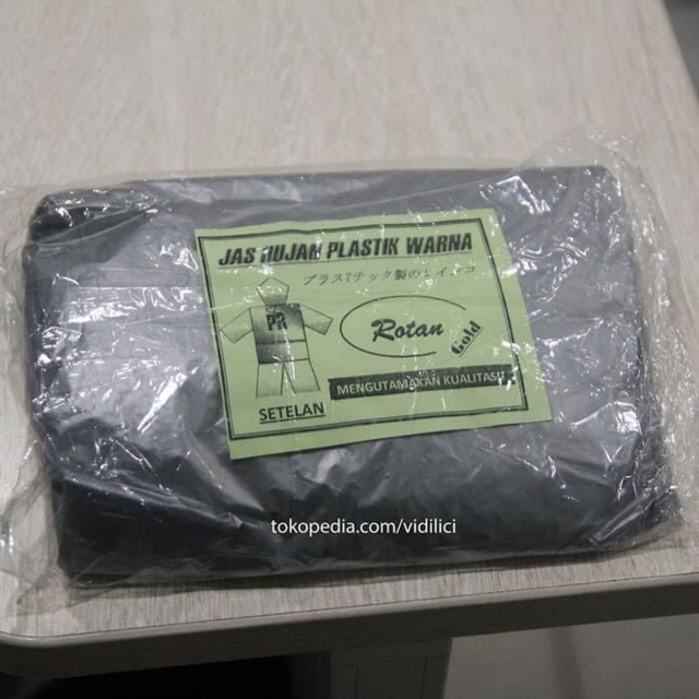 Jas Hujan Plastik Tebal PREMIUM Cap ROTAN Bukan Kresek