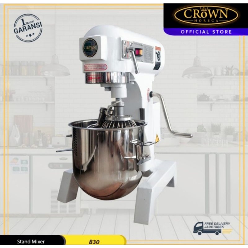 CROWN HORECA B30 Planetary Mixer 30 Liter 1100 Watt