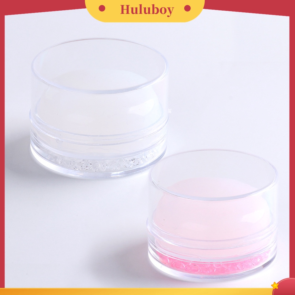 Huluboy Huluboy♡ Stempel Kuku Bentuk Bulat Bahan Silikon Transparan Untuk Manicure