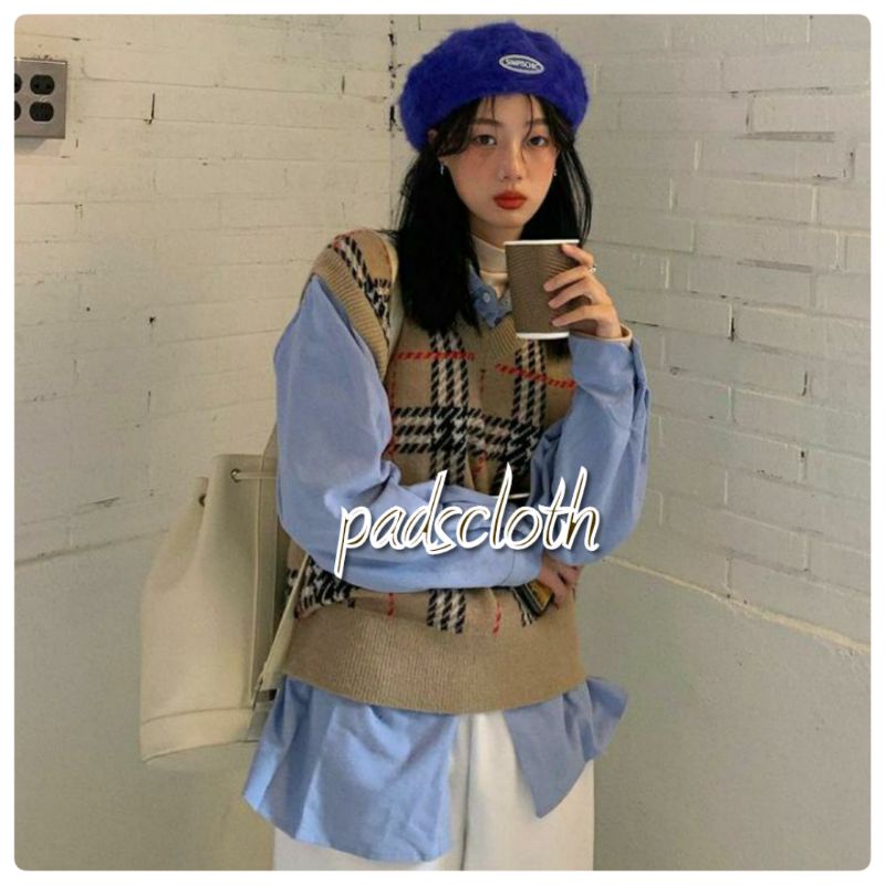 Vest Burberry Vintage Rompi Wanita Casual/rompi rajut wanita style korea